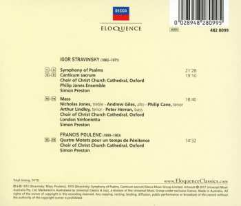 CD Igor Stravinsky: Symphony Of Psalms ⦁ Mass ⦁ Canticum Sacrum ⦁ Motets 115158