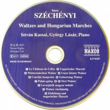 CD Imre Széchényi: Waltzes And Hungarian Marches 149405