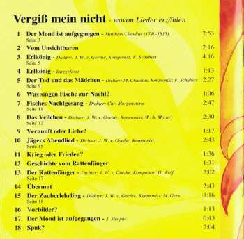 CD Ingeborg Danz: Vergiß Mein Nicht – Wovon Lieder Erzählen (Kinderkonzert) 445722
