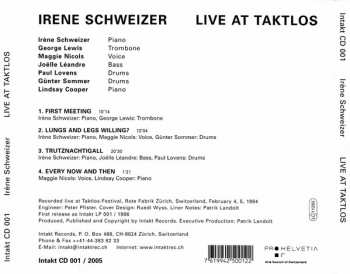 CD Irene Schweizer: Live At Taktlos 400363
