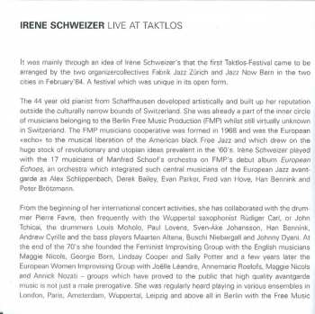 CD Irene Schweizer: Live At Taktlos 400363