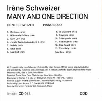 CD Irene Schweizer: Many And One Direction 429565