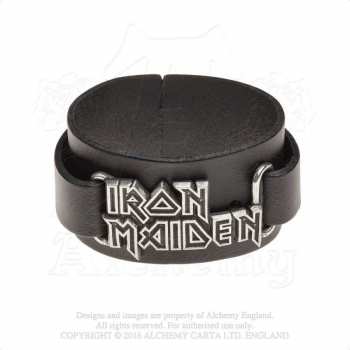 Merch Iron Maiden: Kožený Náramek Logo Iron Maiden