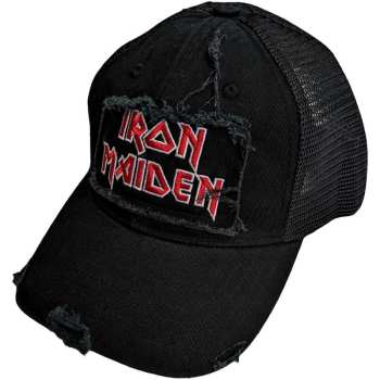 Merch Iron Maiden: Mesh Back Cap Scuffed Logo Iron Maiden