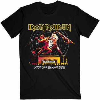 Merch Iron Maiden: Iron Maiden Unisex T-shirt: Beast Over Hammersmith Eddie & Devil Tonal (small) S