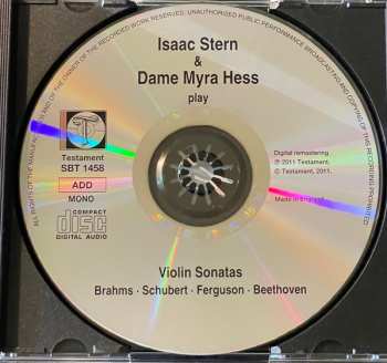 CD Isaac Stern: Isaac Stern And Dame Myra Hess Play Violin Sonatas By Brahms, Schubert, Ferguson & Beethoven  302929