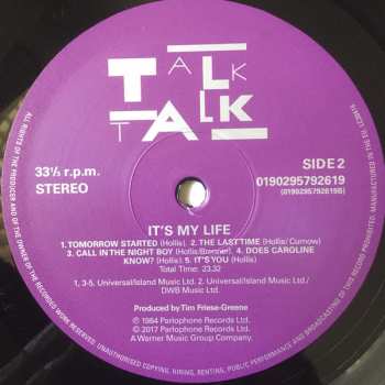 LP Talk Talk: It's My Life 18375
