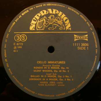 LP Ivan Klánský: Cello Miniatures 426337