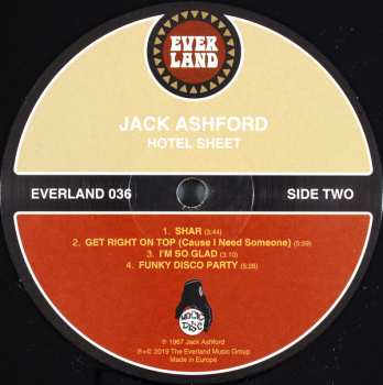 LP Jack Ashford: Hotel Sheet 135409