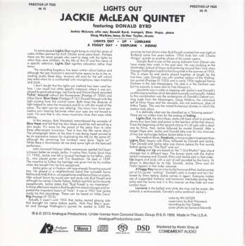 SACD Jackie McLean Quintet: Lights Out! 433229