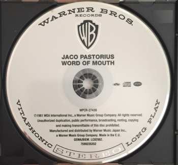 CD Jaco Pastorius: Word Of Mouth 392734