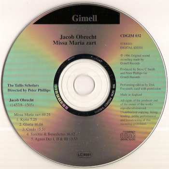 CD Jacob Obrecht: Missa Maria Zart 352251