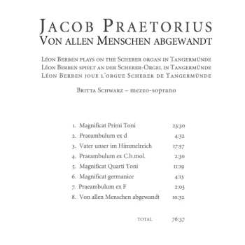 CD Jacob Praetorius: Von Allen Menschen Abgewandt DIGI 534514