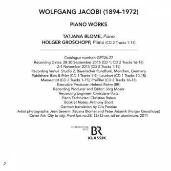 2CD Wolfgang Jacobi: Piano Works 383786