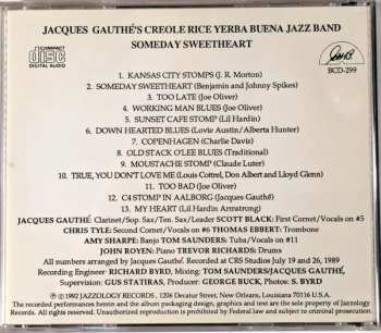 CD Jacques Gauthé And His Creole Rice Jazz Band: Someday Sweetheart 540719
