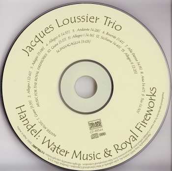 CD Jacques Loussier Trio: Water Music & Royal Fireworks 187050