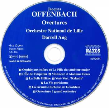 CD Jacques Offenbach: Overtures 328737