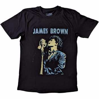 Merch James Brown: James Brown Unisex T-shirt: Holding Mic (large) L