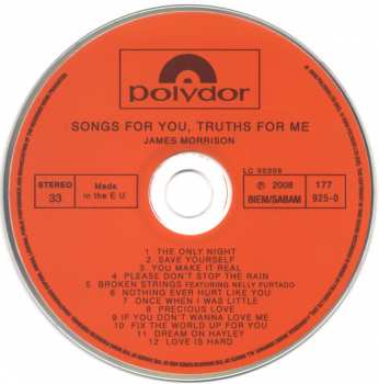 CD James Morrison: Songs For You, Truths For Me 391316