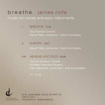 CD Suzie LeBlanc: Breathe: Music For Voices And Early Instruments