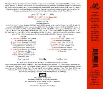 2CD James Tenney: Forms 1-4 - In Memoriam Edgar Varèse, John Cage, Stefan Wolpe, Morton Feldman LTD 515793
