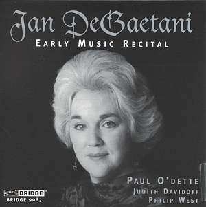 Album Jan DeGaetani: Early Music Recital