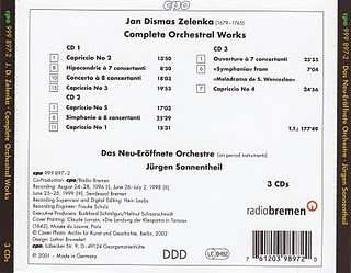 3CD/Box Set Jan Dismas Zelenka: Complete Orchestral Works 117216