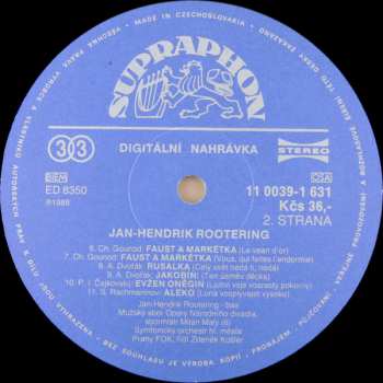 LP Jan-Hendrik Rootering: Operatic Recital (Operní Recitál) 280215