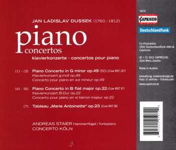 CD Jan Ladislav Dusík: Piano Concertos, Opp. 22 And 49 / The Sufferings Of The Queen Of France 459692