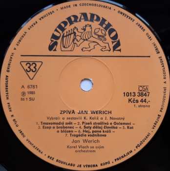 LP Jan Werich: Zpívá Jan Werich 184431