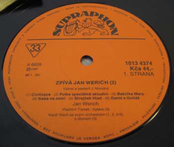 LP Jan Werich: Zpívá Jan Werich 2 (88 1) 184432