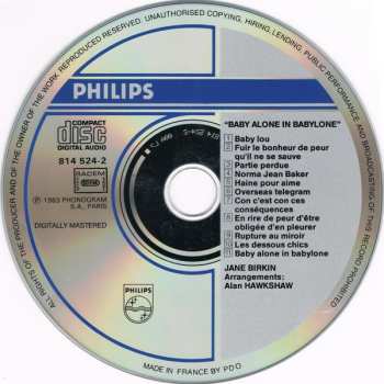CD Jane Birkin: Baby Alone In Babylone 462384
