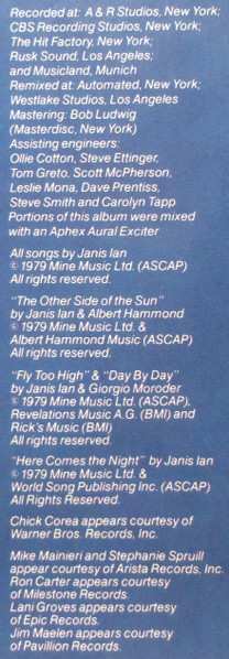 LP Janis Ian: Night Rains