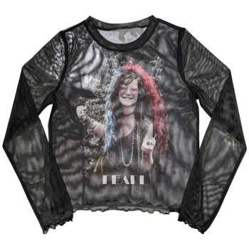 Merch Janis Joplin: Janis Joplin Ladies Long Sleeve T-shirt: Pearl Garden (mesh) (small) S