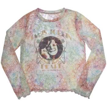 Merch Janis Joplin: Janis Joplin Ladies Long Sleeve T-shirt: Pearl (mesh) (x-small) XS