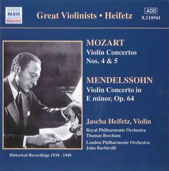 Album Jascha Heifetz: Mozart & Mendelssohn: Violin Concertos - Heifetz
