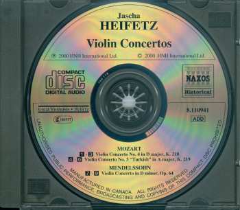 CD Jascha Heifetz: Heifetz: Mozart / Mendelssohn (Historical Recordings 1934-1949) 327015