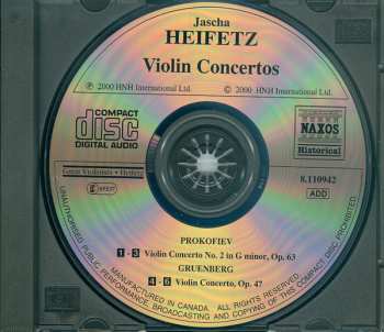 CD Jascha Heifetz: Violin Concertos (Historical Recordings 1937 & 1945) 261805