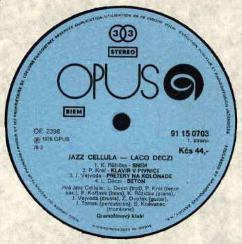 LP Laco Deczi: Jazz Cellula 50292