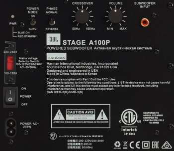 Audiotechnika JBL STAGE A100P - Aktivní subwoofer, 150 W RMS, 10" - černý