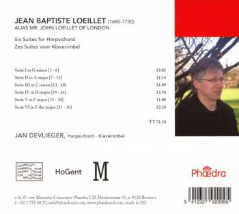 CD Jean-Baptiste Loeillet: Six Suites For Harpsichord 295159