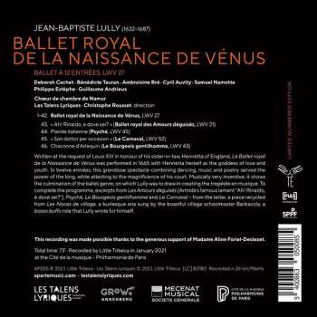 CD Jean-Baptiste Lully: Ballet Royal de la Naissance de Vénus 104995