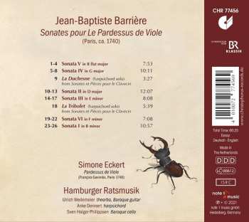 CD Jean Barrière: Sonates Pour Le Pardessus De Viole 193910