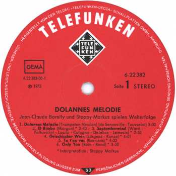 LP Jean-Claude Borelly: Dolannes Melodie 387793