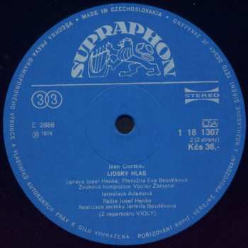 LP Jean Cocteau: Lidský Hlas