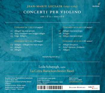 CD Jean Marie Leclair: Concerti Per Violino (Op. 7 &10 – Nos 2 & 6) 187164