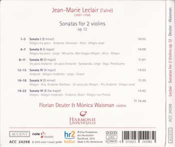 CD Jean Marie Leclair: Sonatas For 2 Violins Op.12 326814