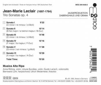 CD Jean Marie Leclair: Trio Sonatas, Op. 4 358611