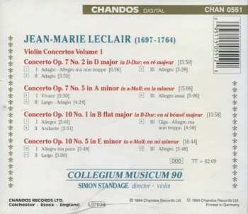 CD Jean Marie Leclair: Violin Concertos ~ Volume I: Op. 7, Nos. 2 & 5 / Op. 10, Nos. 1 & 5 340796