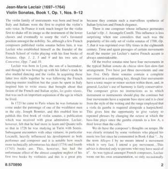 CD Jean Marie Leclair: Violin Sonatas • Book 1: Nos. 9-12 151820